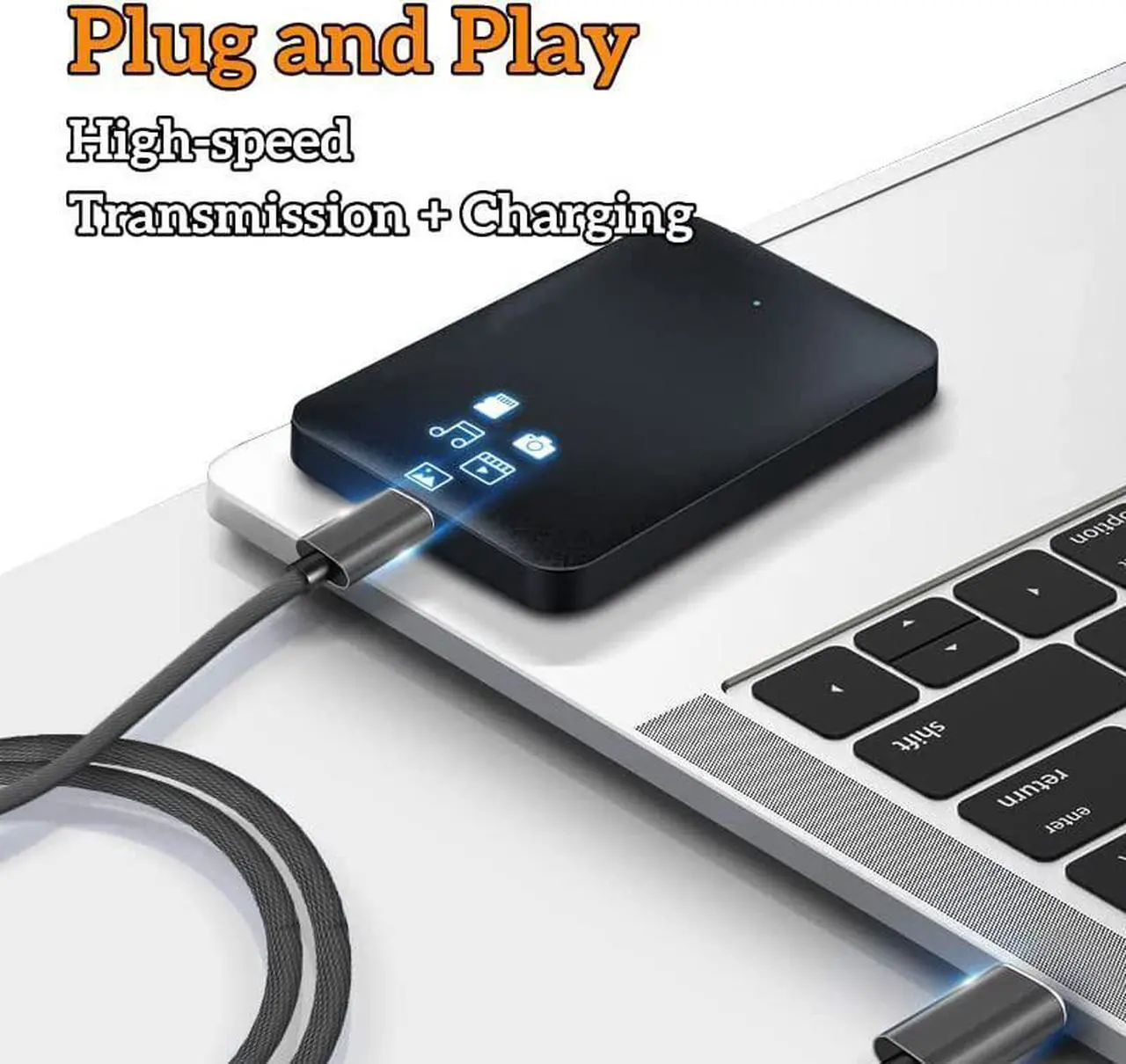 Alt view image 3 of 7 - [2 Pack] Mini USB to USB C Cable, Type C to Mini USB B High Speed Adapter Converter Cable Cord Compatible with M-a-c-B-o-o-k Air/i-P-a-d Pro/i-M-a-c Pro/H-P De-ll XPS/Chromebook/Digital Camera (1M)