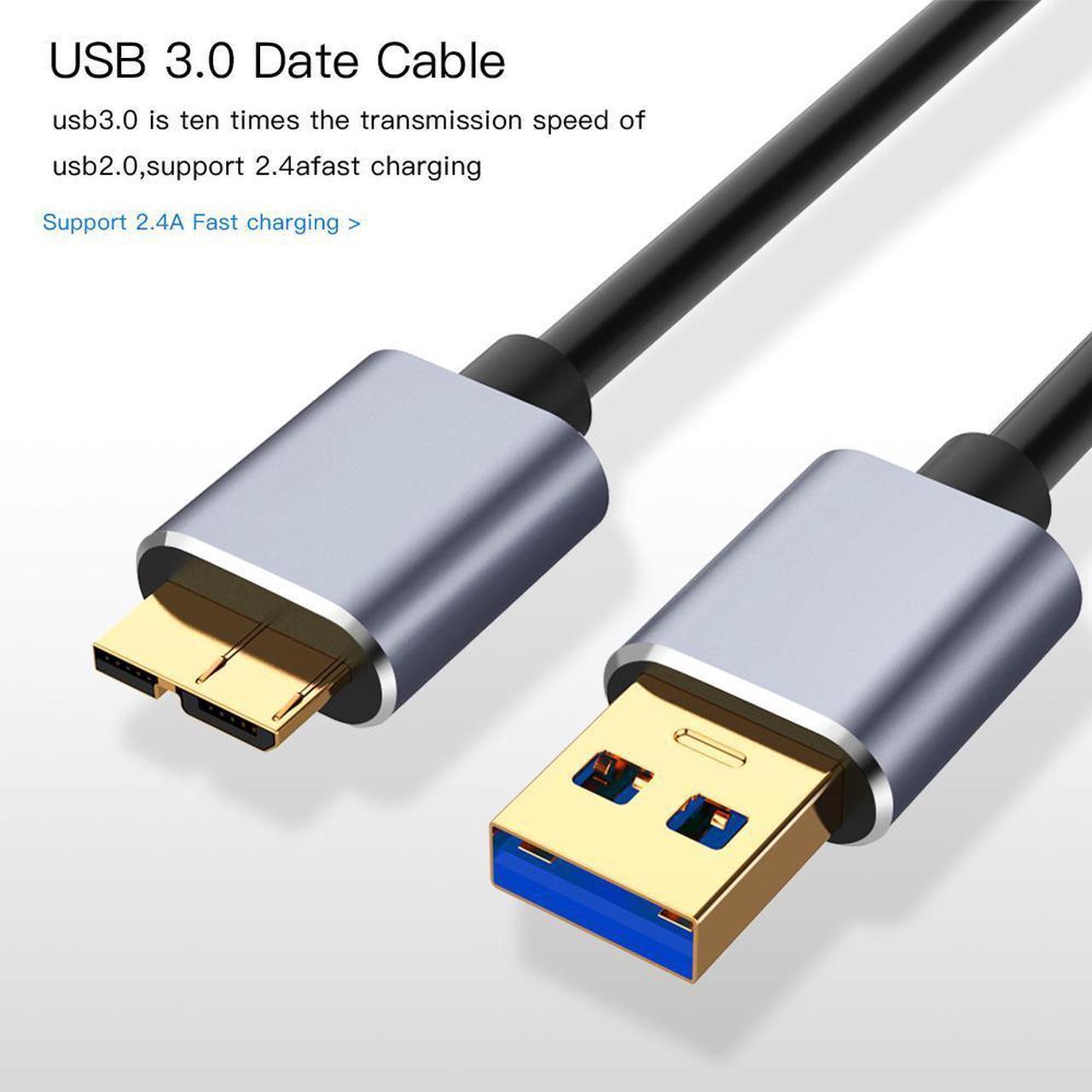 Alt view image 2 of 7 - USB 3.0 to Micro B Cable Male to Male, USB 3.0 Type A to Micro B Data Sync Cable Fast Speed USB 3.0 Cord For External Hard Drive Disk HDD S-a-m-s-u-n-g S5 Note 3 (3.3ft/1M)
