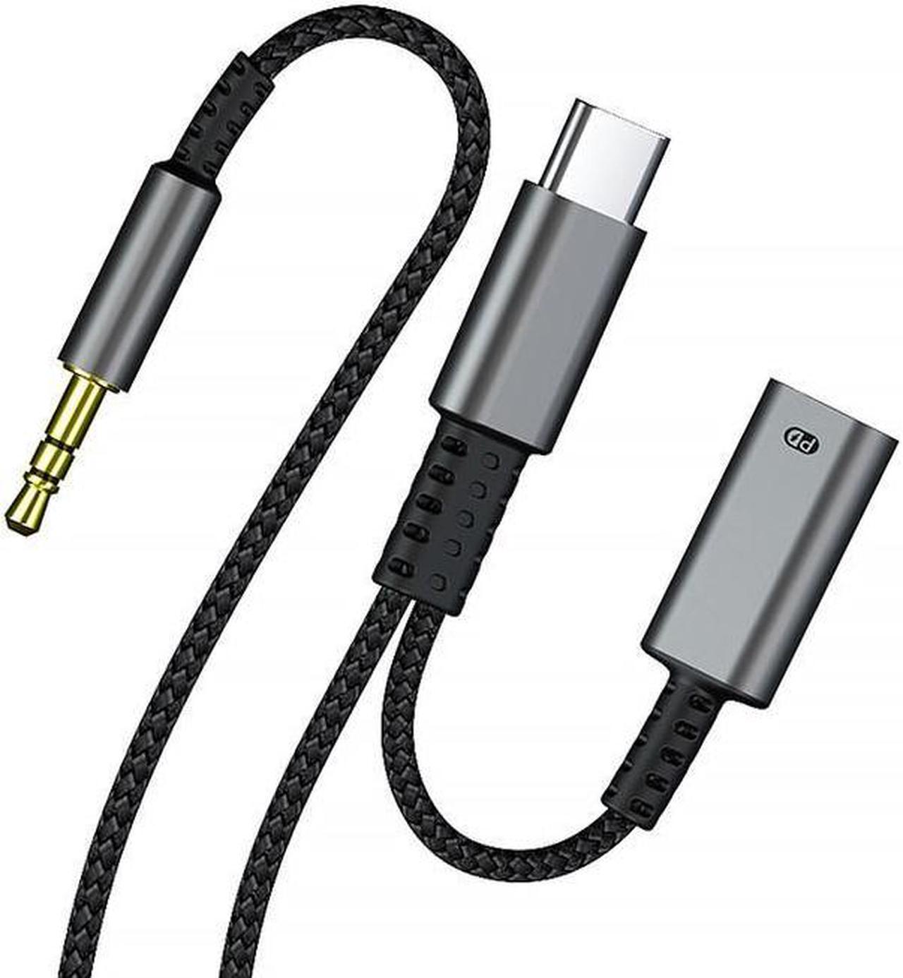 Main image of USB C to 3.5mm Aux Cord for Car with Charging 4FT, 2-in-1 USB-C to 3.5mm Headphone Audio Jack Adapter and Charger,Type C aux Cable dongle for Stereo, Speaker, Galaxy S20 S21 S22 A53 and More (4FT)