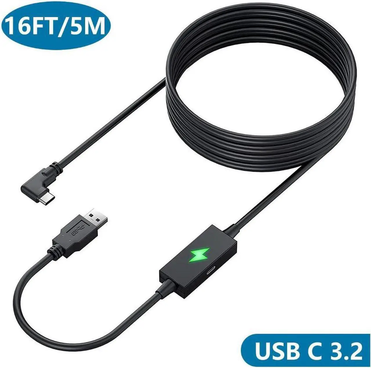 Main image of Link Cable 16FT / 5M Compatible with Meta/Oculus Quest 2 Accessories and PC/Steam VR,with Separate Charging Port & High Speed PC Data Transfer,USB 3.0 USB A to USB C Cable for VR Headset and Gaming PC