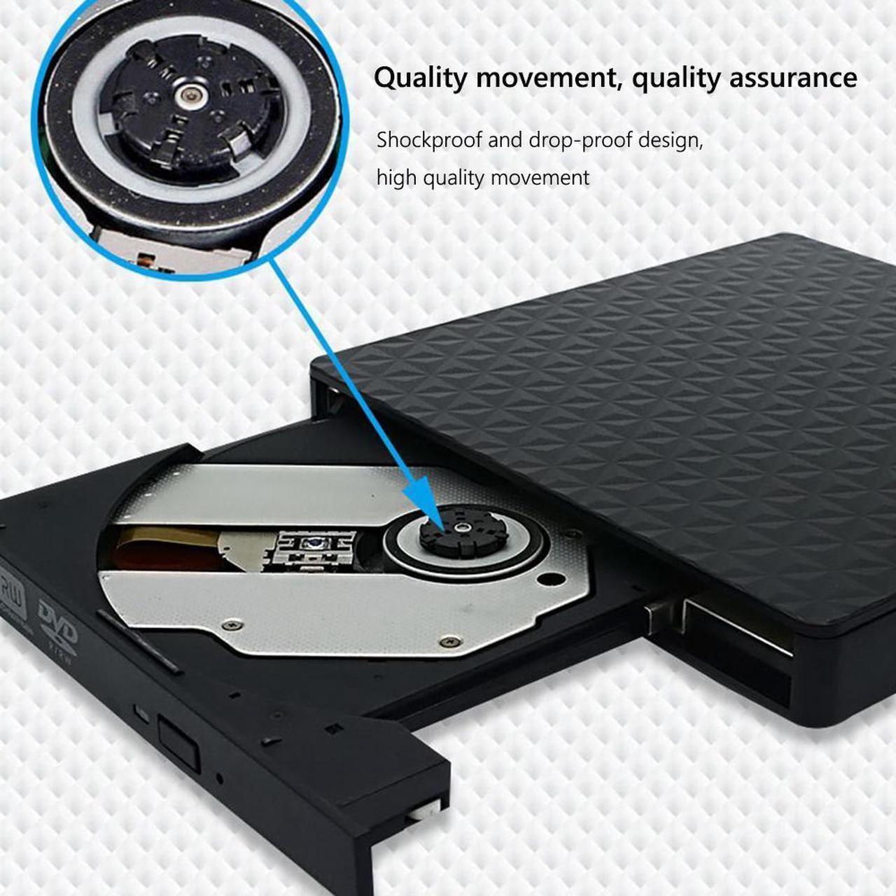 Alt view image 2 of 7 - External CD DVD Drive, USB 3.0 & Type-C Slim Portable CD DVD+/-RW Drive External DVD Writer CD Burner Player, External Optical DVD Drive for Laptop, Desktop, Mac, PC, WIN 11/10/8/7/XP/Linux/Vista/OS