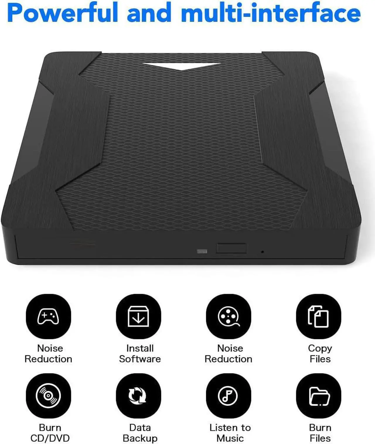 Alt view image 3 of 7 - [5 in 1] External CD DVD Drive, USB 3.0 &Type-C Portable CD/DVD+/-RW Optical Drive/DVD Player for Laptop, External CD/DVD Burner Compatible with Desktop PC Laptop Windows Linux Mac OS
