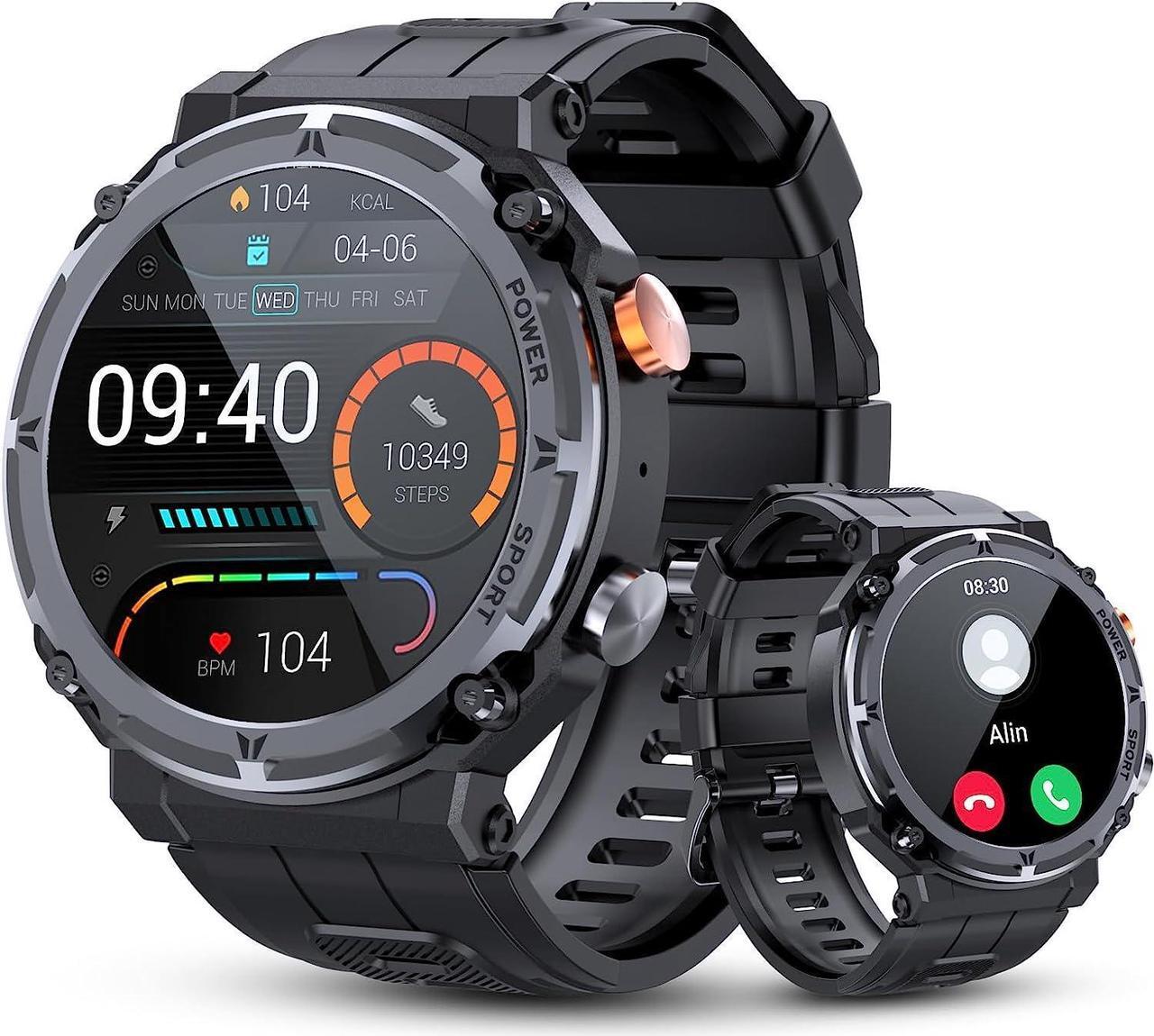 Main image of Sport Smart Watch, 5ATM Waterproof Military Smart Watches for Men with Bluetooth Call (Answer/Dial Call), 1.39'' Outdoor Tactical Fitness Tracker Smartwatch with 111 Sports Moeds for Android iOS Phone