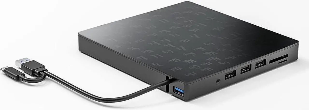 Alt view image 6 of 7 - External CD DVD +/-RW Drive with SD/TF Memory Card Slot and USB Ports, 7 in 1 USB 3.0 Type C Portable CD/DVD Player Burner Reader Writer External DVD Drive for Laptop PC Windows 11/10, Linux, MacOS