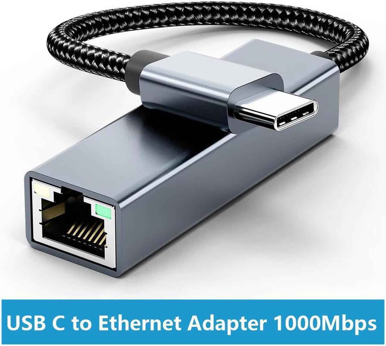 Main image of USB C to Ethernet Adapter, Driver Free Gigabit RJ45 to USB C [Thunderbolt 3/4 Compatible] Ethernet LAN Network Adapter, Compatible with Mac-Book Pro 2020/2019/2018, i-Pad Pro, D-ell XPS, Surface..