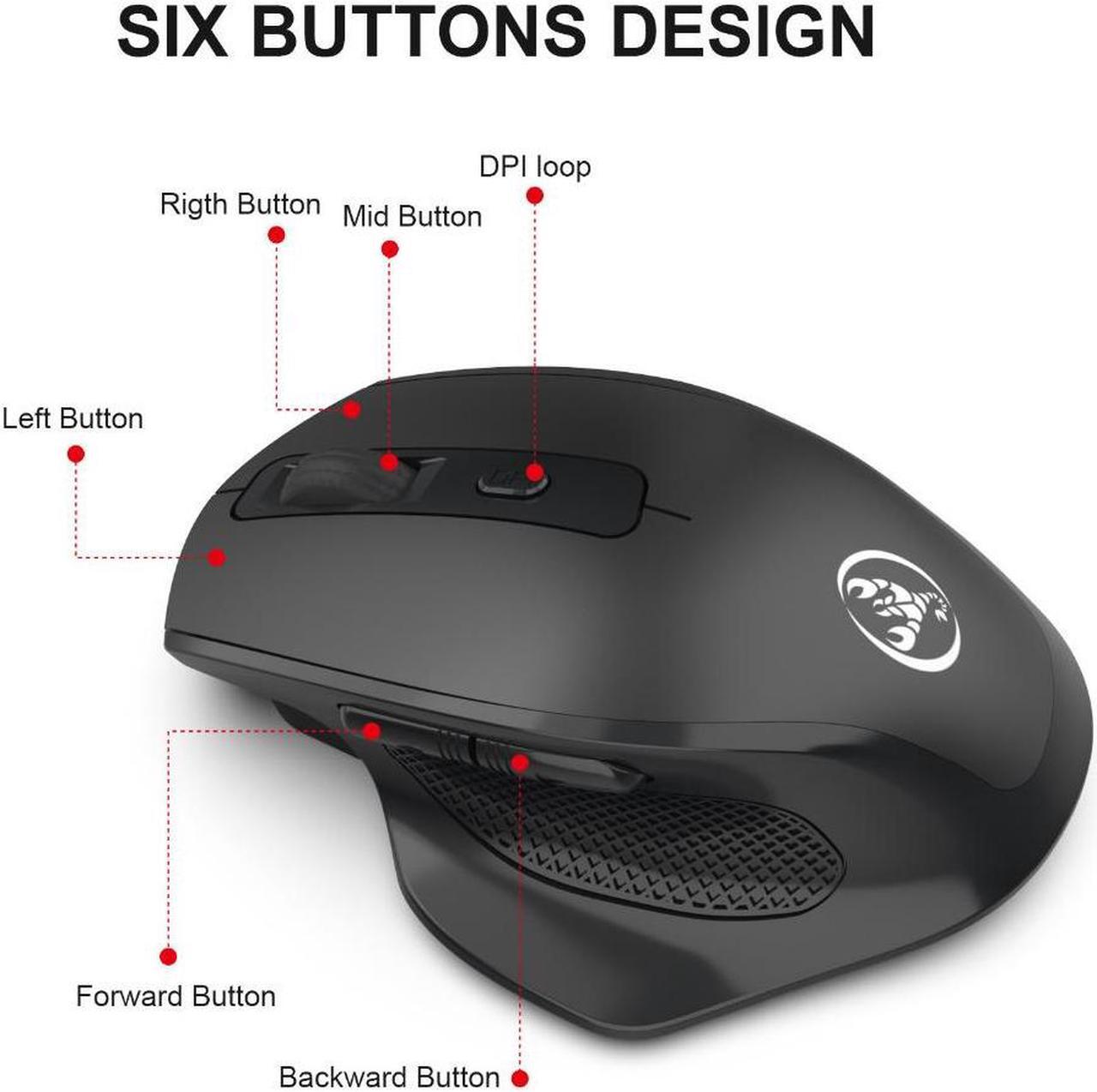 Alt view image 4 of 7 - Rechargeable 2.4G Wireless Mouse 6 Buttons Gaming Mouse for Gamer Laptop Desktop PC USB Receiver Micro Switch Button