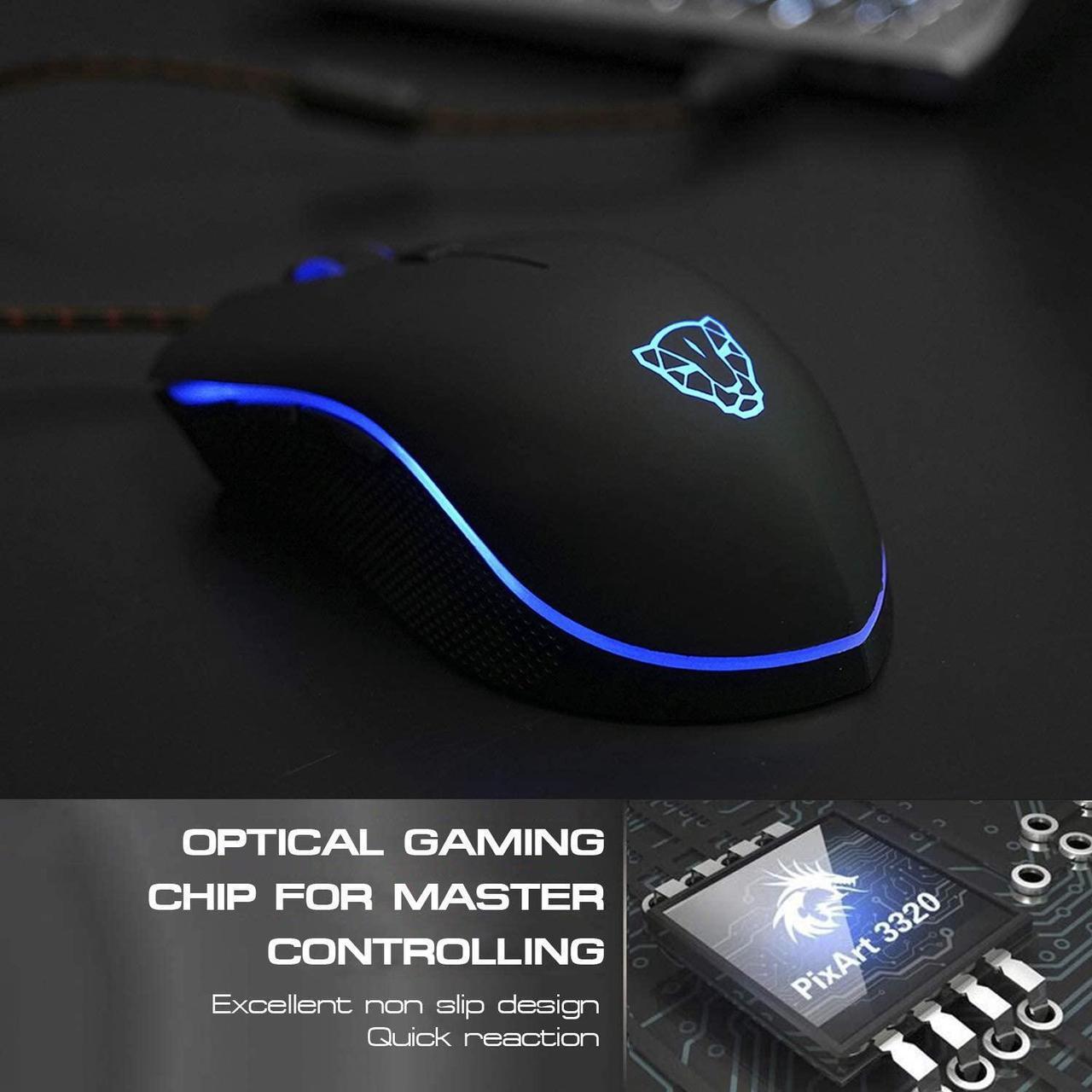 Alt view image 5 of 7 - Professional Gaming Mouse USB Wired USB Optical Mouse Gamer 6 Adjustable DPI Mouse 4000DPI Ergonomic Mice RGB LED Backlight for PC Laptop