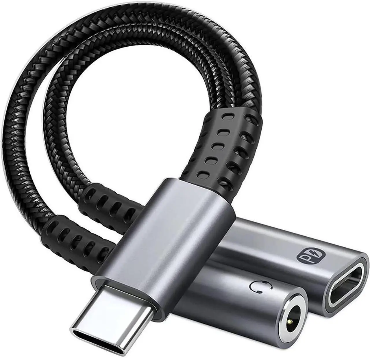 Main image of USB C to 3.5mm Headphone and PD Charger Adapter, 2 in 1 Type C to Aux Audio Jack with PD Fast Aux Adapter Compatible with Pixel 3 4 5 XL, Galaxy S20 S21 S22 S23 Ultra,Note 20 10, i-Pad Pro