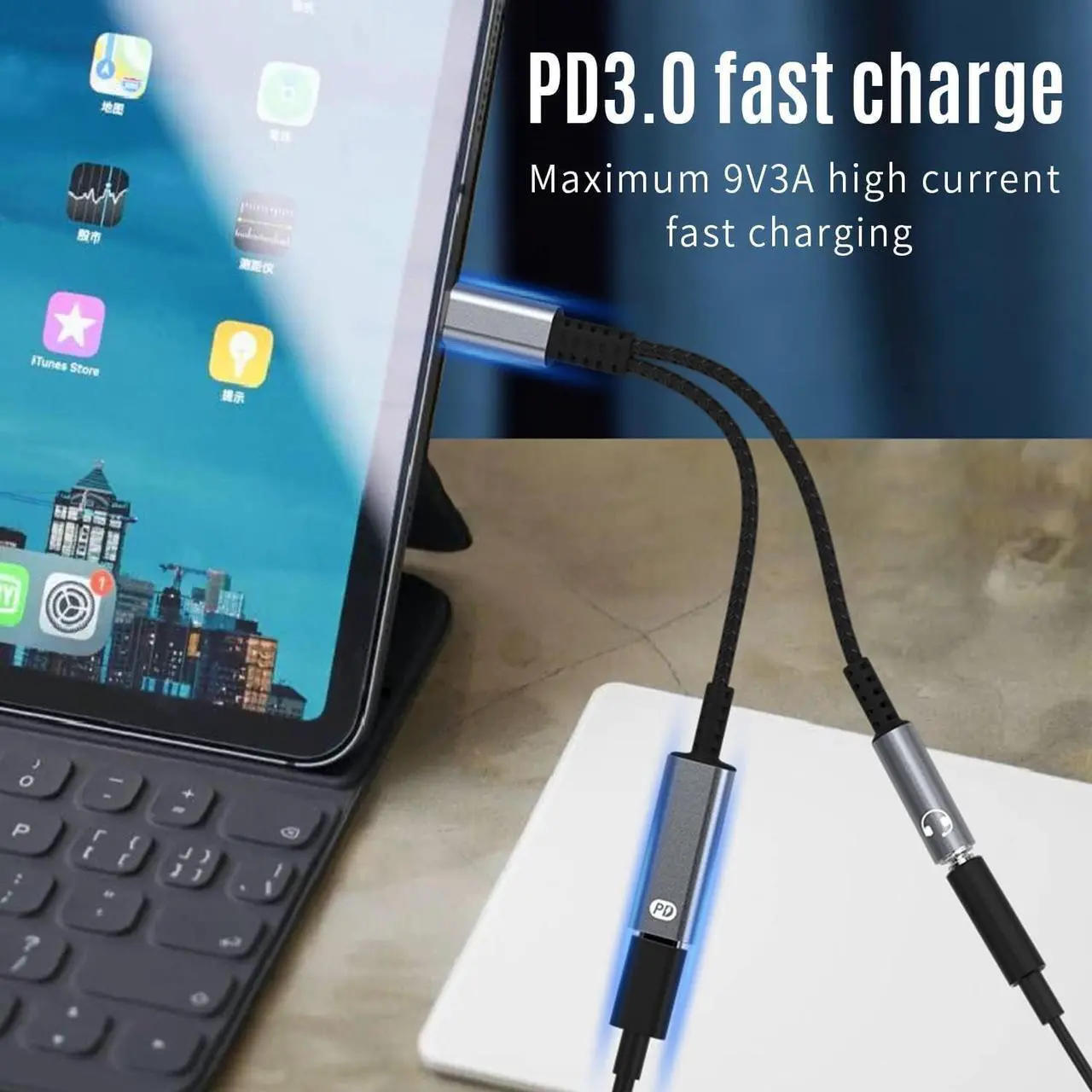Alt view image 5 of 7 - USB C to 3.5mm Headphone and PD Charger Adapter, 2 in 1 Type C to Aux Audio Jack with PD Fast Aux Adapter Compatible with Pixel 3 4 5 XL, Galaxy S20 S21 S22 S23 Ultra,Note 20 10, i-Pad Pro