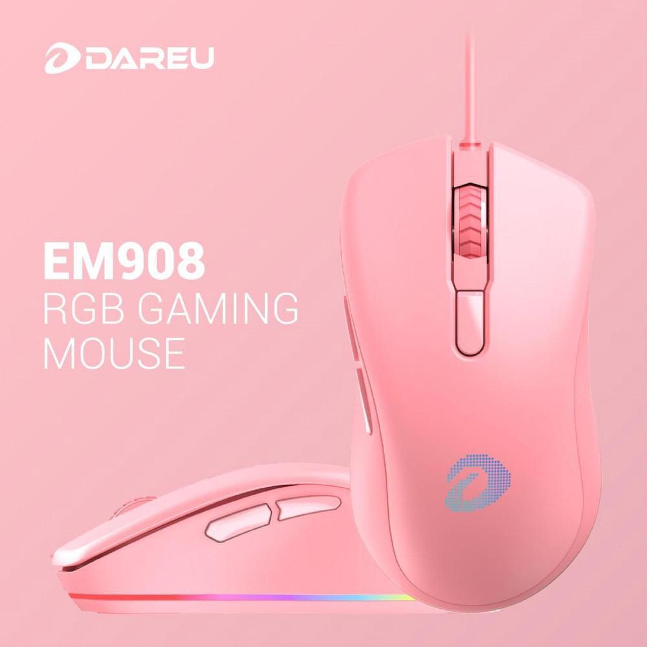 Dareu Gaming Office Mouse 6 Programmable Buttons, Ergonomic RGB Mouse with 16.8 Million Chroma 7 Backlit for PC, Laptop, and Notebook