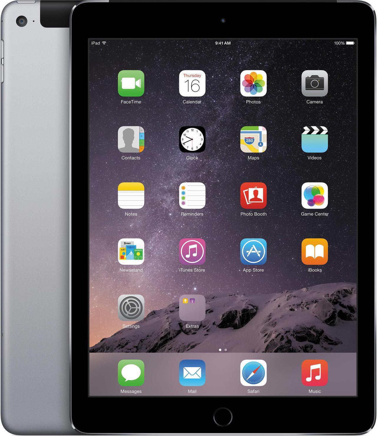 Main image of Apple iPad Air 2 Space Gray 128GB Wi-Fi + Cellular - Grade A