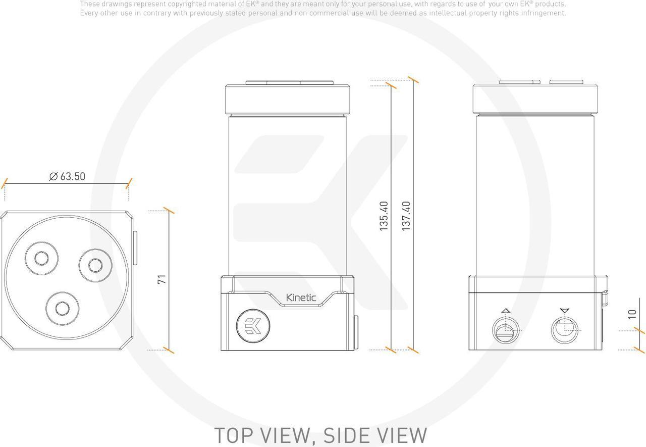 Alt view image 2 of 4 - EK-Quantum Kinetic TBE 160 DDC Body D-RGB - Plexi