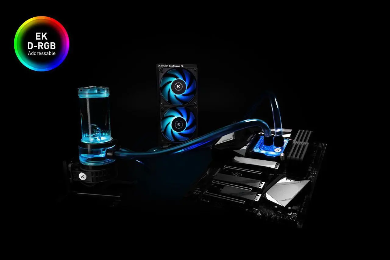 Alt view image 3 of 10 - EKWB EK-Quantum Power D-RGB P240 Liquid / Water Cooling Kit System LGA 1700 Compatible