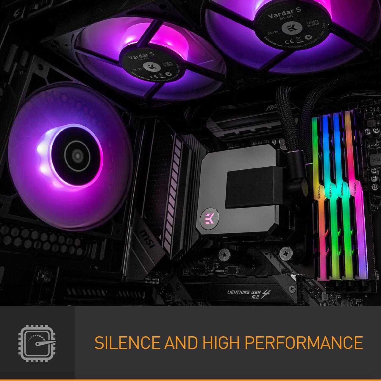 Alt view image 3 of 7 - EK 360mm AIO Elite, D-RGB All-in-One Liquid CPU Cooler with EK-Vardar High-Performance PMW Fans, 120mm Fan, Intel 115X/1200/2066, AMD AM4 (360mm AIO) LGA 1700 Compatible(Requires purchase of LGA 1700)