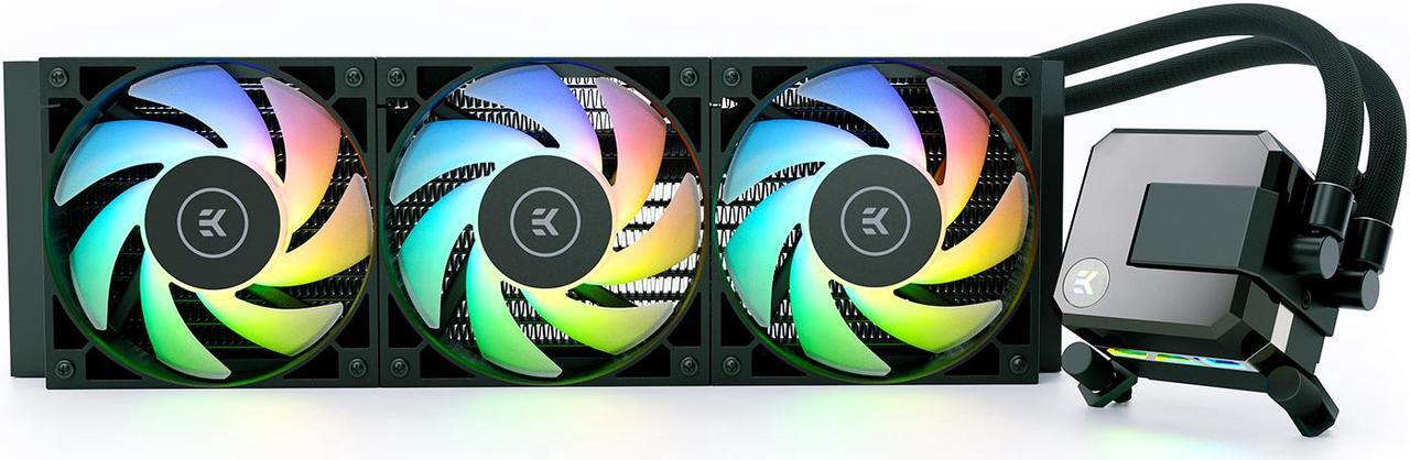 Main image of EK 360mm AIO Elite, D-RGB All-in-One Liquid CPU Cooler with EK-Vardar High-Performance PMW Fans, 120mm Fan, Intel 115X/1200/2066, AMD AM4 (360mm AIO) LGA 1700 Compatible(Requires purchase of LGA 1700)