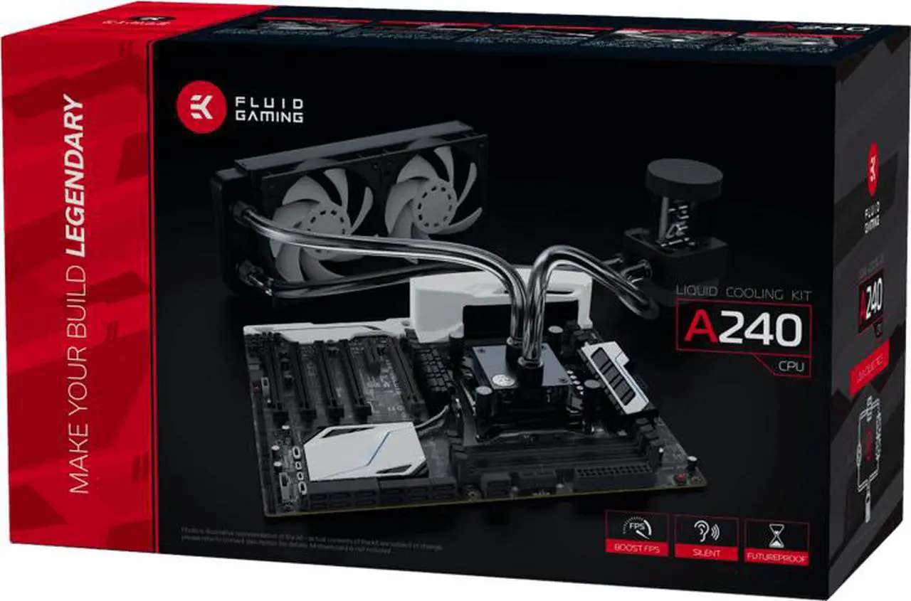 Main image of EKWB EK Fluid Gaming A240 Complete Dual 120mm Water / Liquid Cooling Kit 240mm