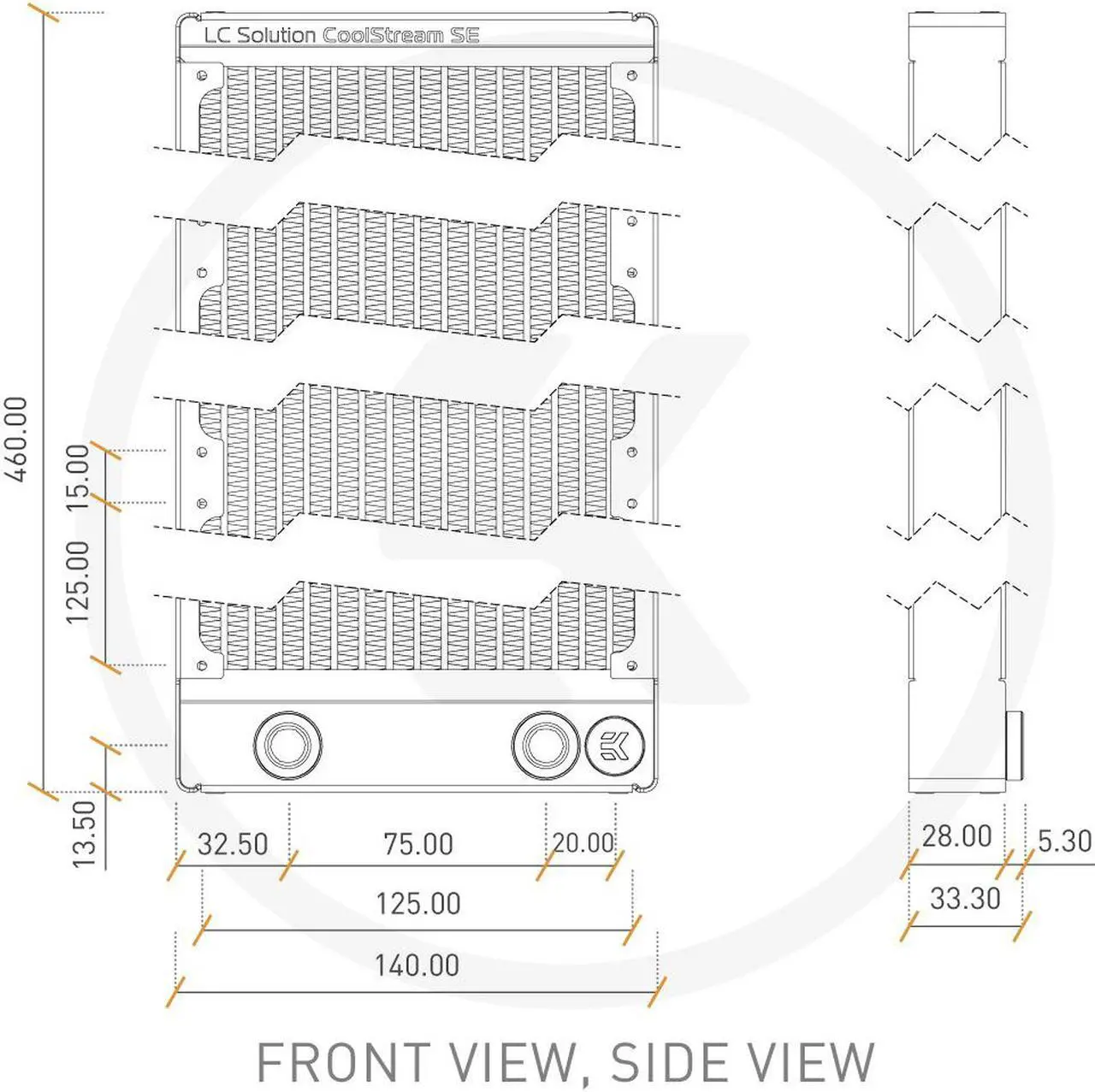 Alt view image 4 of 7 - EKWB EK-CoolStream SE 420 Radiator, Slim Triple, Black