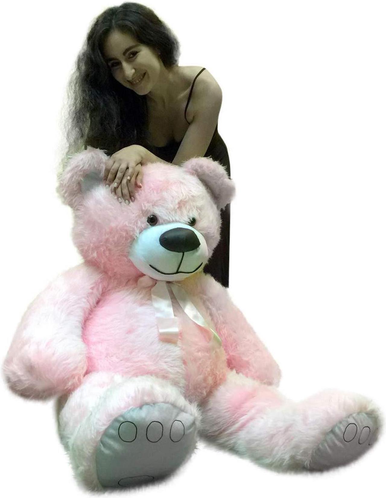 Alt view image 3 of 7 - 5 Foot American Made Giant Pink Teddy Bear 60 Inches Soft Made in USA