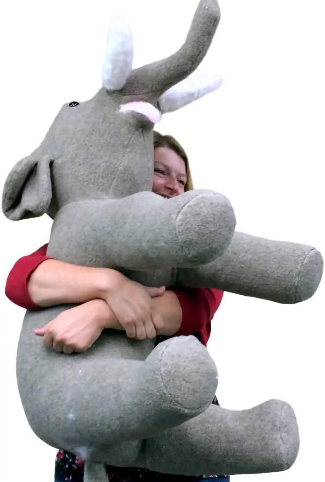 Alt view image 3 of 7 - American Made Oversized Stuffed Elephant 36 Inches Gray Color Soft Large Plush