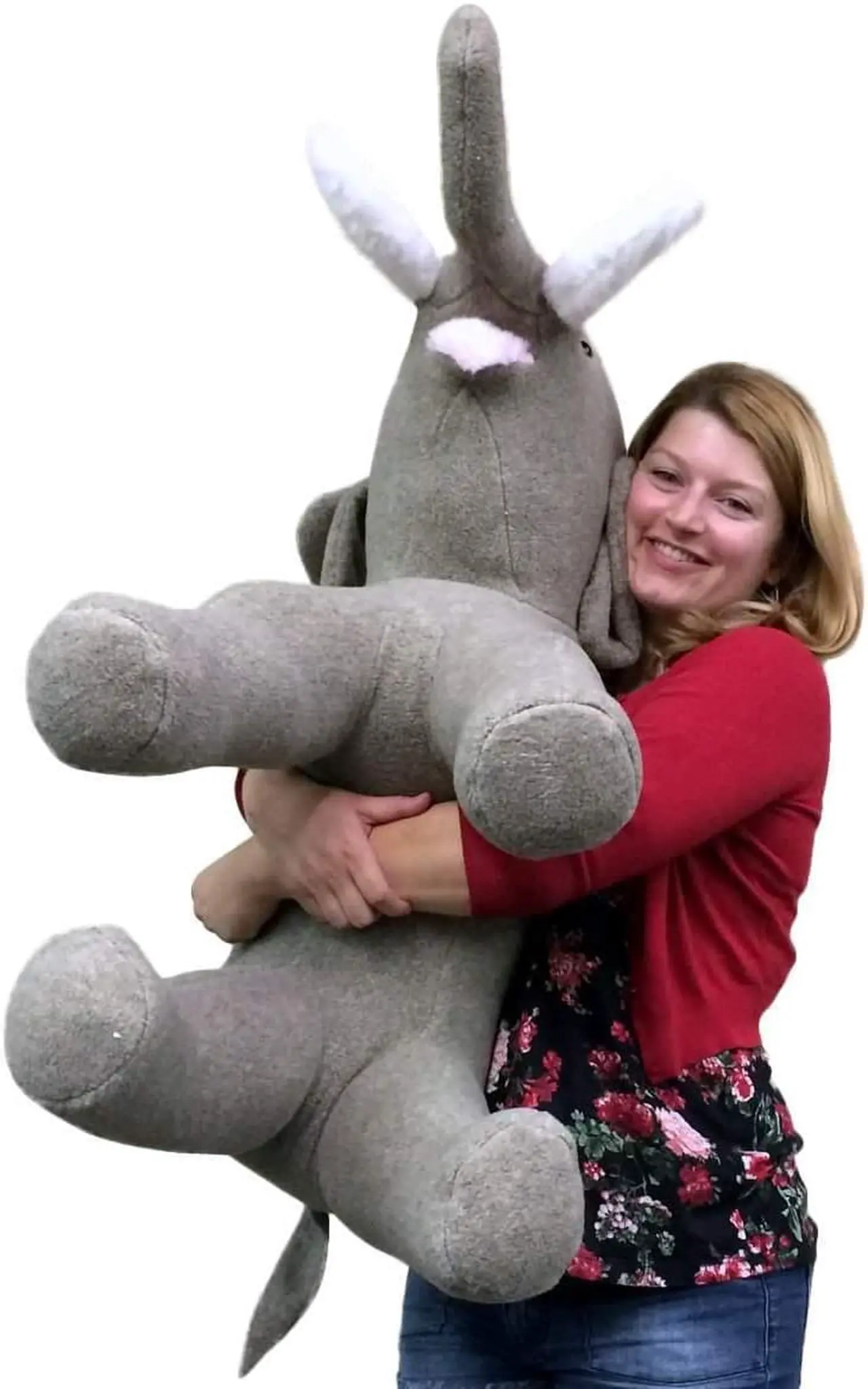 Alt view image 7 of 7 - American Made Oversized Stuffed Elephant 36 Inches Gray Color Soft Large Plush