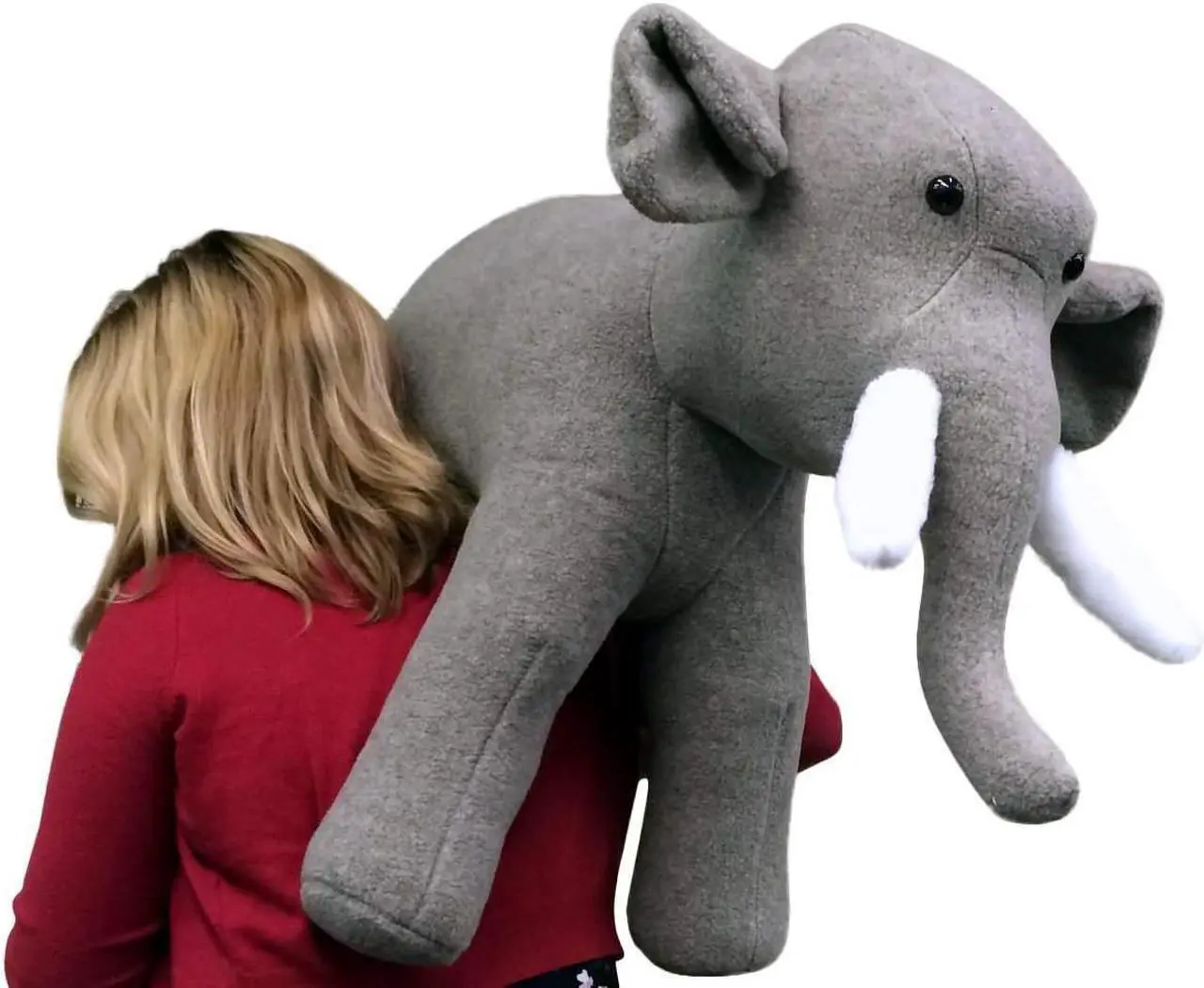 Alt view image 4 of 7 - American Made Oversized Stuffed Elephant 36 Inches Gray Color Soft Large Plush