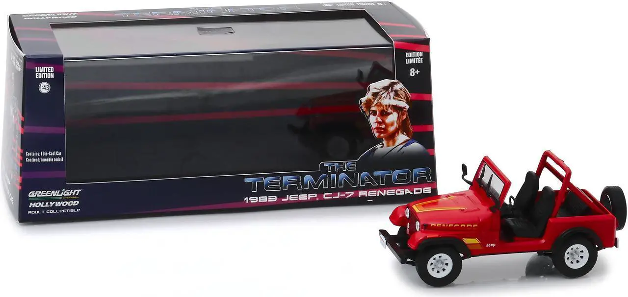 Alt view image 3 of 6 - 1983 Jeep CJ-7 Renegade Red (Sarah Connor’s) "The Terminator" (1984) Movie 1/43 Diecast Model Car  by Greenlight