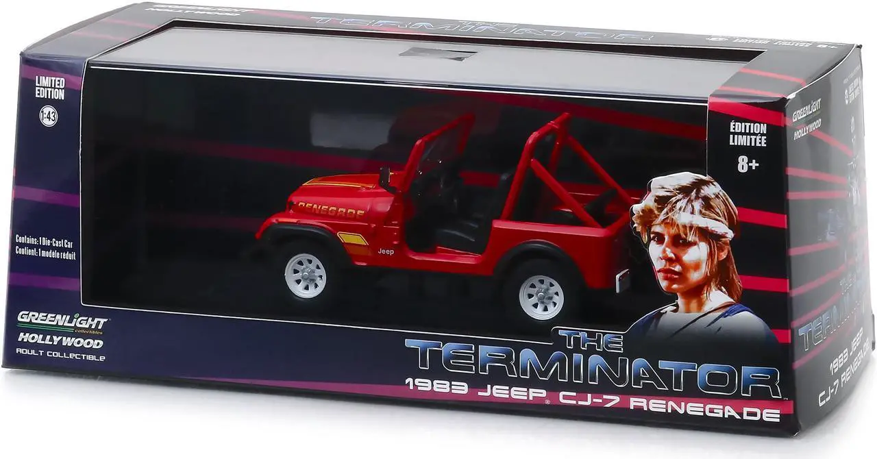 Alt view image 4 of 6 - 1983 Jeep CJ-7 Renegade Red (Sarah Connor’s) "The Terminator" (1984) Movie 1/43 Diecast Model Car  by Greenlight
