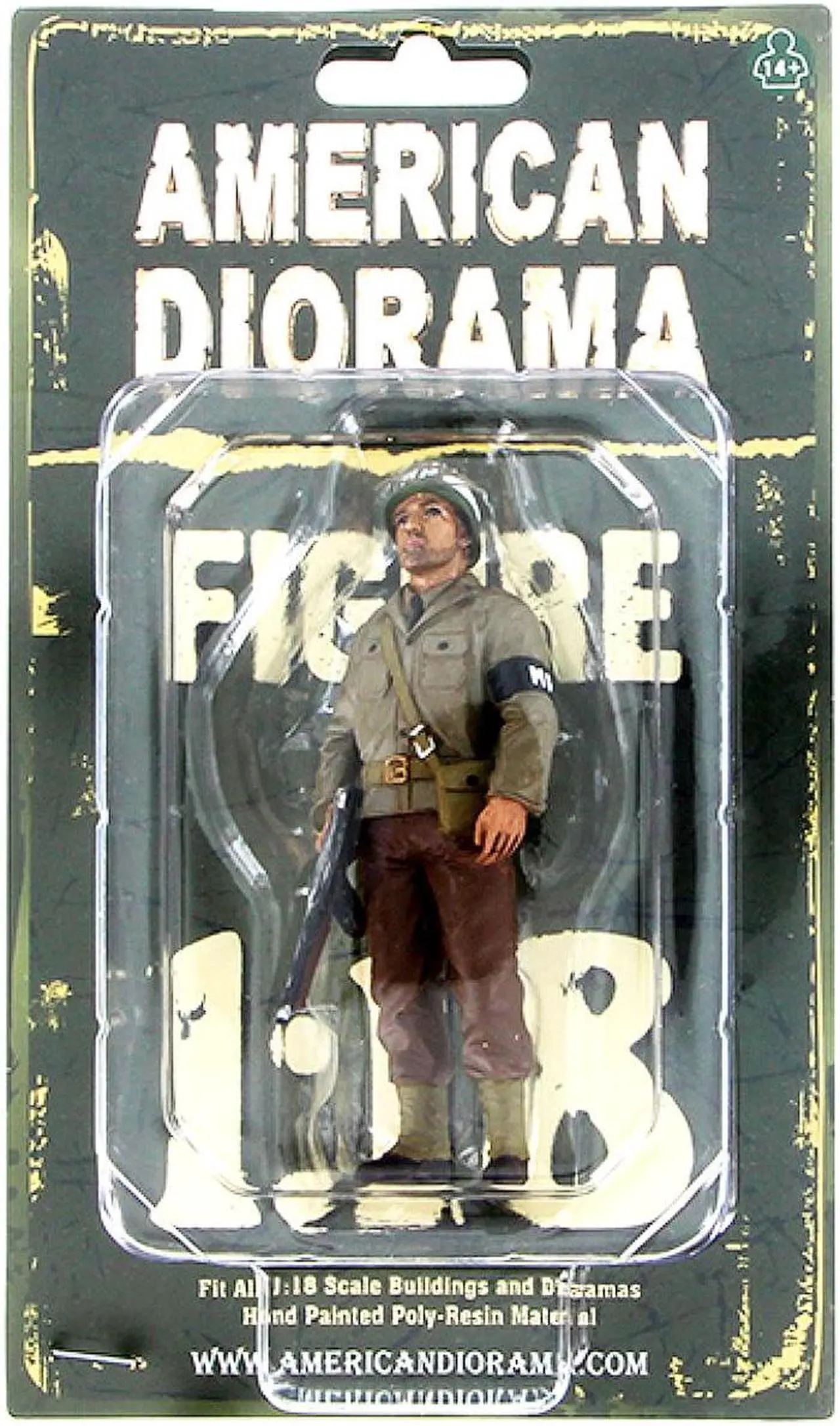Alt view image 4 of 5 - WWII Military Police Figure III For 1:18 Scale Models by American Diorama