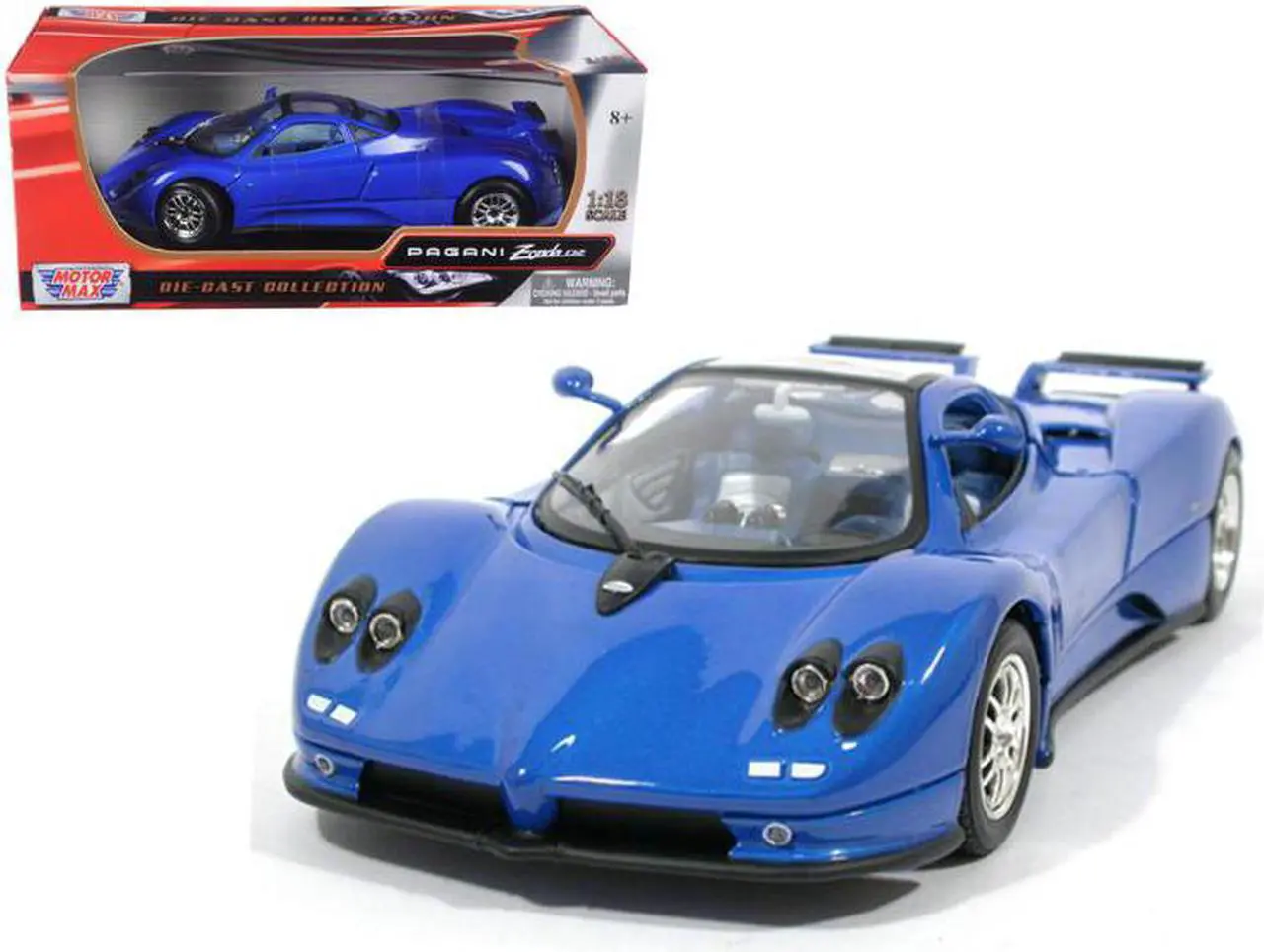 Main image of Pagani Zonda C12 Blue 1/18 Diecast Model Car by Motormax