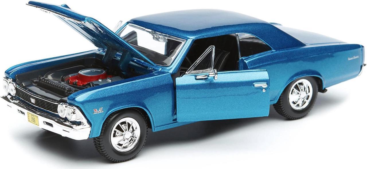 Alt view image 3 of 3 - 1966 Chevrolet Chevelle SS 396 Blue Metallic 1/24 Diecast Model Car by Maisto