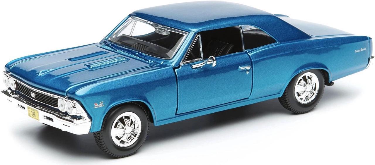 Alt view image 2 of 3 - 1966 Chevrolet Chevelle SS 396 Blue Metallic 1/24 Diecast Model Car by Maisto