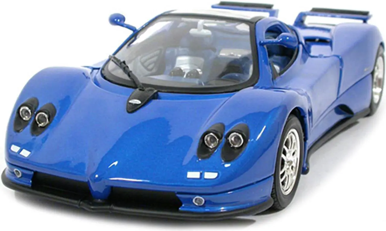 Alt view image 2 of 3 - Pagani Zonda C12 Blue 1/18 Diecast Model Car by Motormax