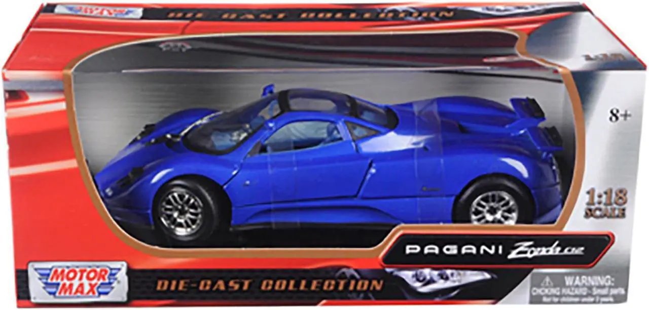 Alt view image 3 of 3 - Pagani Zonda C12 Blue 1/18 Diecast Model Car by Motormax