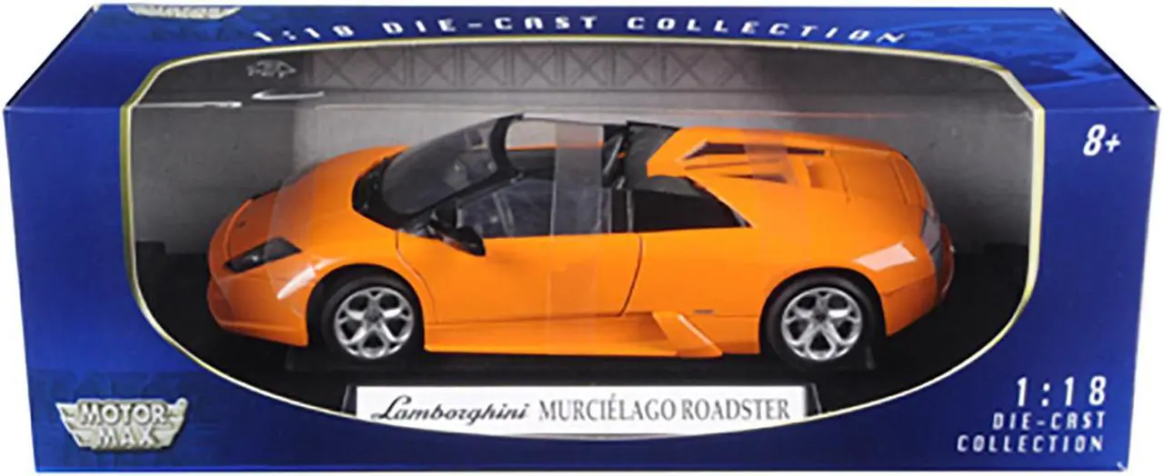 Alt view image 3 of 3 - Lamborghini Murcielago Roadster Orange 1/18 Diecast Model Car by Motormax