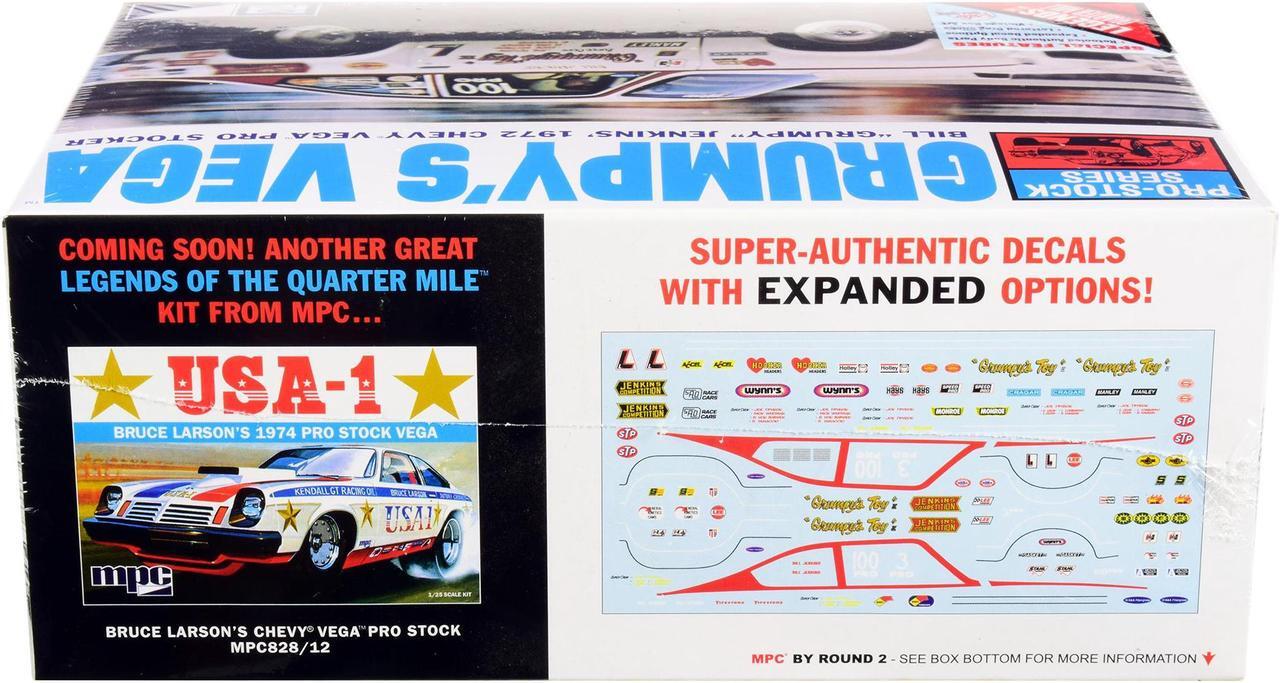 Alt view image 5 of 6 - Skill 2 Model Kit 1972 Chevrolet Vega Pro Stock Bill "Grumpy" Jenkins' "Legends of the Quarter Mile" 1/25 Scale Model by MPC