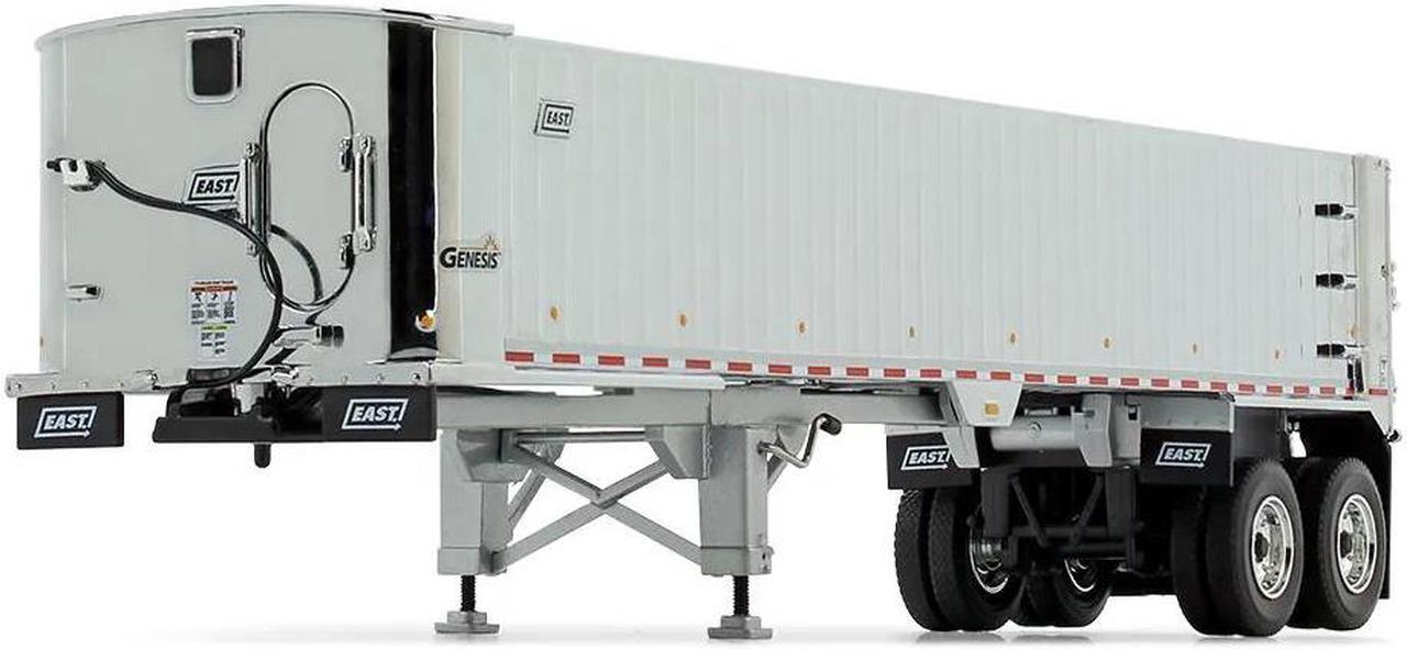 Alt view image 6 of 7 - Kenworth T880 Day Cab with East Genesis End Dump Trailer Black and Chrome 1/50 Diecast Model by First Gear