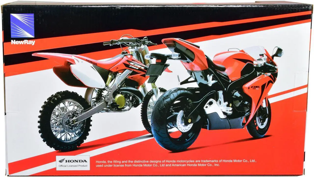 Alt view image 5 of 6 - New Ray 57873 1 by 12 Scale Diecast for Honda CRF450R Motorcycle Model, Red