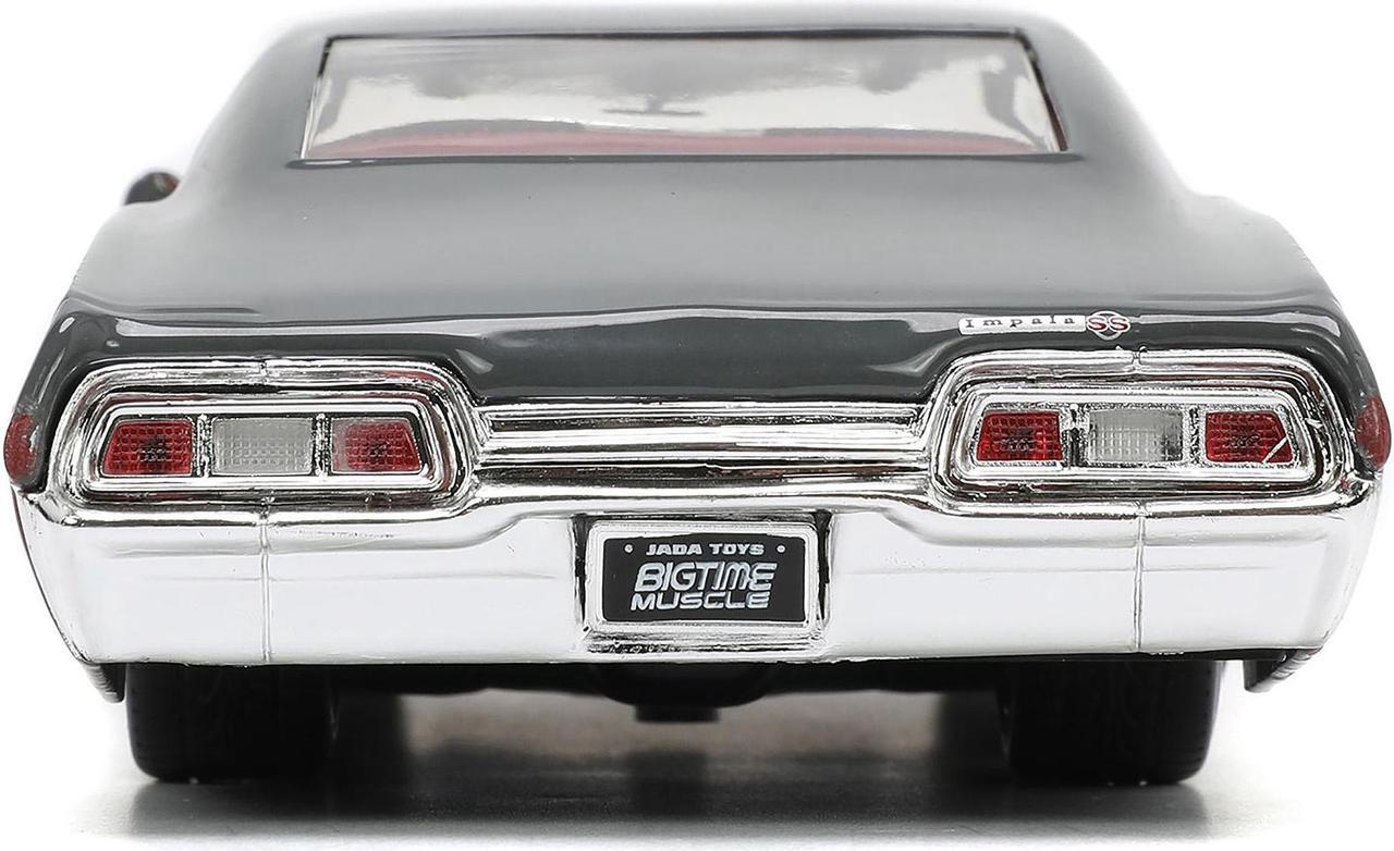 Alt view image 12 of 16 - 1967 Chevrolet Impala SS Gray and Burgundy with Burgundy Interior "Bigtime Muscle" Series 1/24 Diecast Model Car by Jada