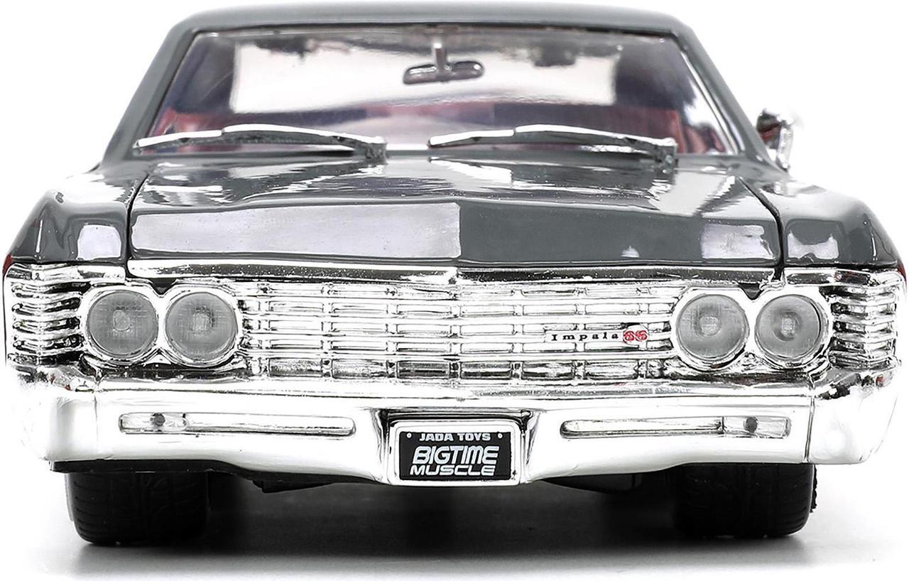 Alt view image 11 of 16 - 1967 Chevrolet Impala SS Gray and Burgundy with Burgundy Interior "Bigtime Muscle" Series 1/24 Diecast Model Car by Jada
