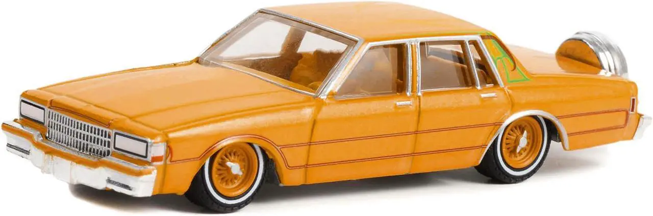 Alt view image 2 of 3 - 1990 Chevrolet Caprice Classic Custom Kandy Orange Metallic with Orange Interior 1/64 Diecast Model Car by Greenlight