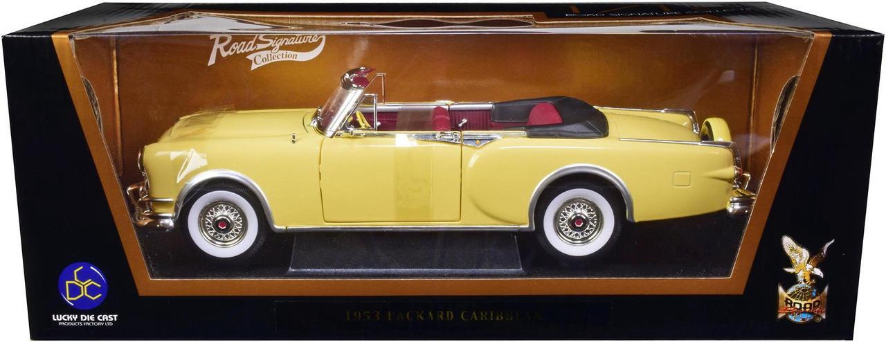 Main image of 1953 Packard Caribbean Yellow 1/18 Diecast Model Car by Road Signature