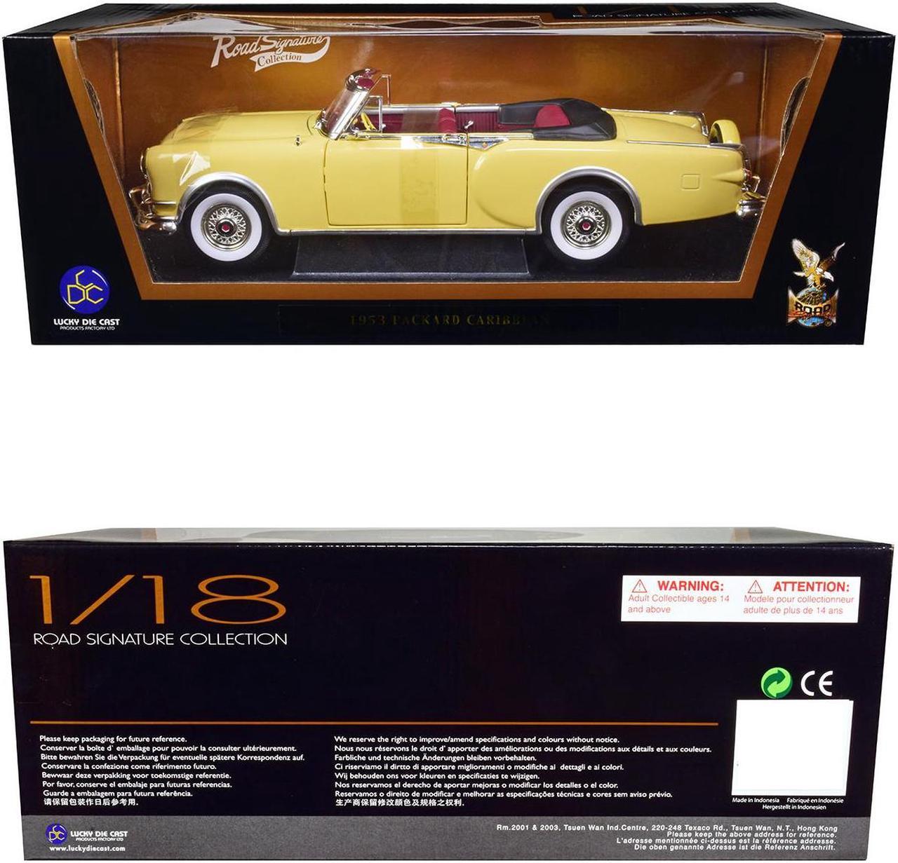 Alt view image 3 of 3 - 1953 Packard Caribbean Yellow 1/18 Diecast Model Car by Road Signature