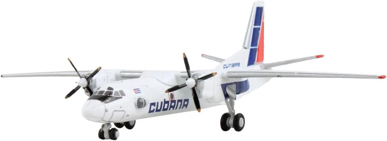 Alt view image 3 of 3 - Antonov An-26 Commercial Aircraft "Cubana de Aviacion" White with Red and Blue Tail 1/400 Diecast Model Airplane by GeminiJets