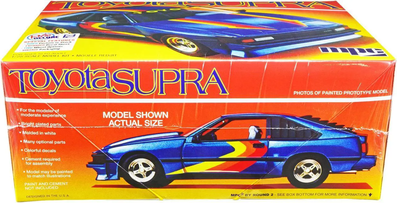 Alt view image 3 of 4 - Skill 2 Model Kit 1983 Toyota Celica Supra 1/25 Scale Model Car by MPC