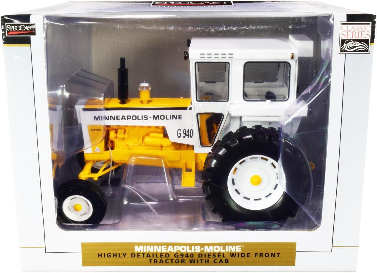 Alt view image 2 of 3 - Minneapolis Moline G940 Diesel Wide Front Tractor with Cab Yellow and White "Classic Series" 1/16 Diecast Model by SpecCast