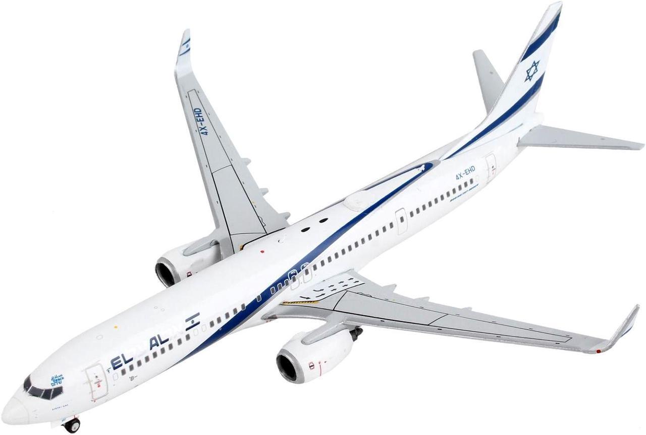 Alt view image 2 of 3 - Boeing 737-900ER Commercial Aircraft "El Al Israel Airlines" White with Blue Stripes 1/400 Diecast Model Airplane by GeminiJets