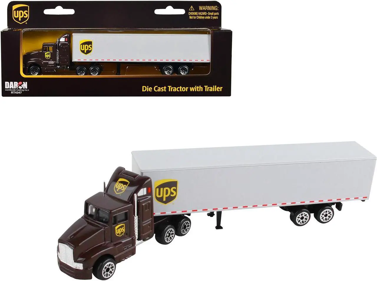 Main image of UPS Truck with Trailer Brown "United Parcel Service" Diecast Model by Daron