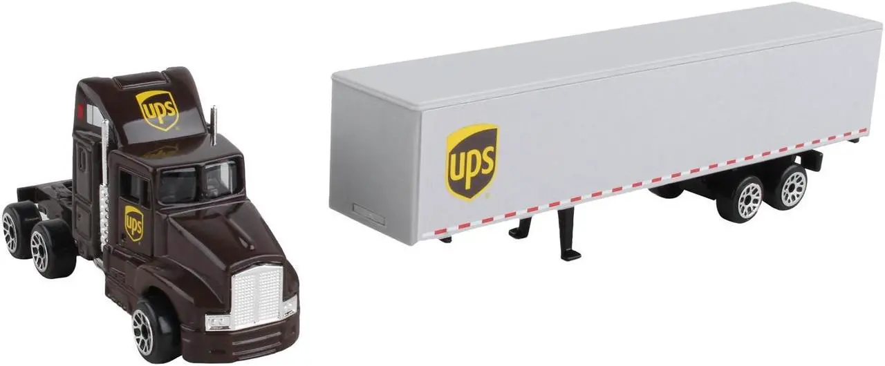 Alt view image 3 of 6 - UPS Truck with Trailer Brown "United Parcel Service" Diecast Model by Daron