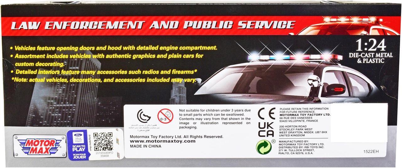 Alt view image 2 of 3 - 1978 Ford Bronco Police Car Unmarked White "Law Enforcement and Public Service" Series 1/24 Diecast Model Car by Motormax