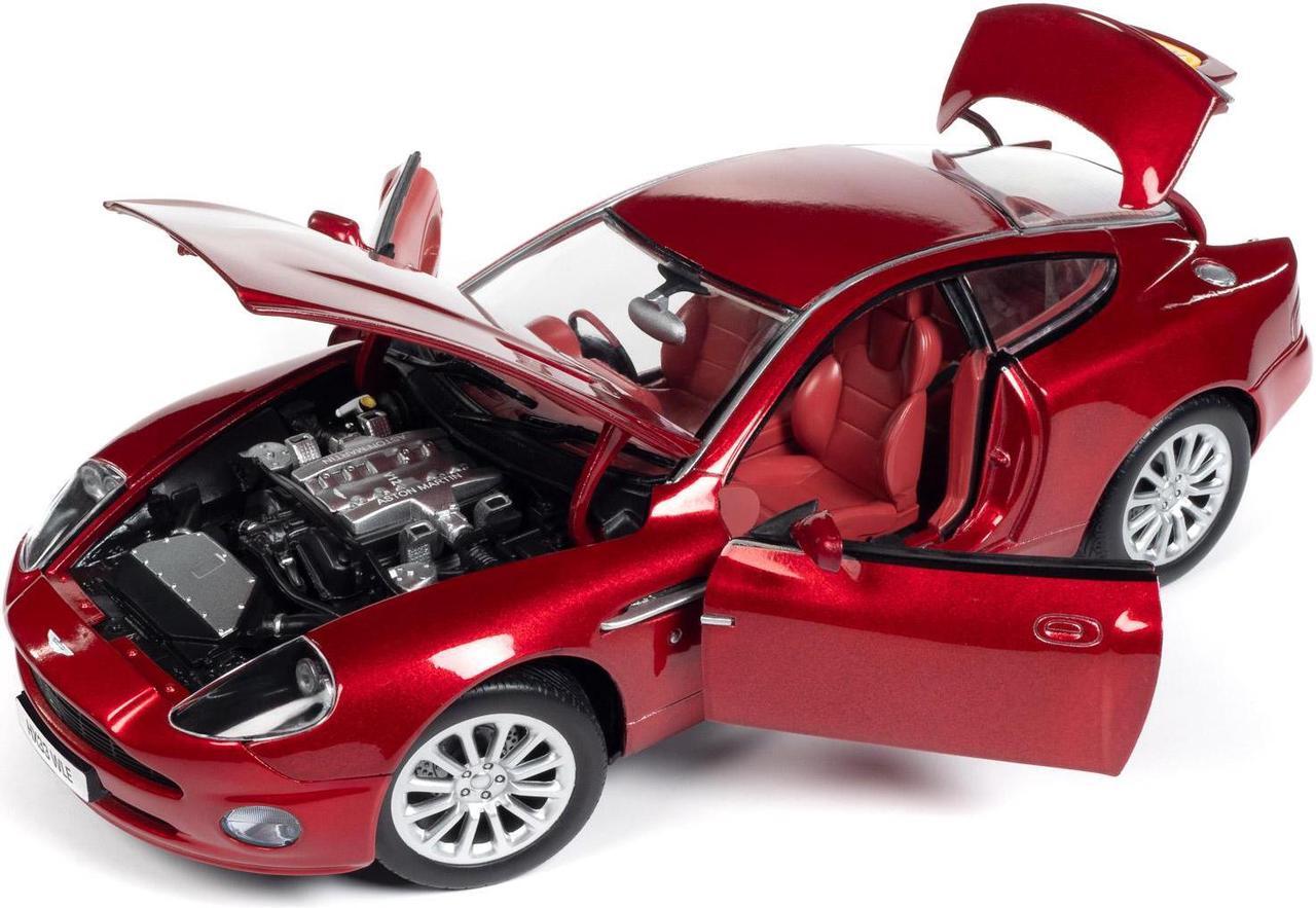 Alt view image 2 of 6 - 2005 Aston Martin V12 Vanquish RHD (Right Hand Drive) Toro Red Mica Met with Red Interior 1/18 Diecast Model Car by Auto World